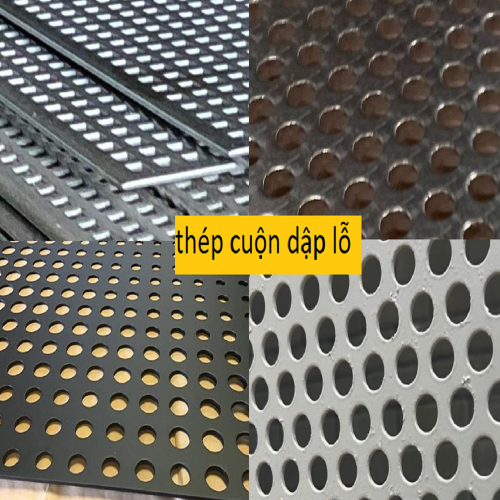 sản phẩm là vật liệu được gia công bằng máy dập hoặc đột CNC để tạo ra các lỗ tròn, vuông, chữ nhật hoặc lục giác